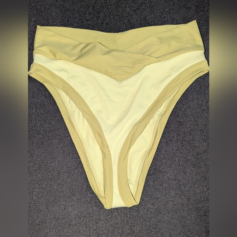 Yellow High-Waisted Bikini Bottoms